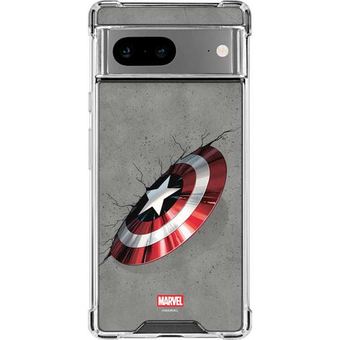 Marvel Captain America Shield Break Google Pixel 8 Clear Case